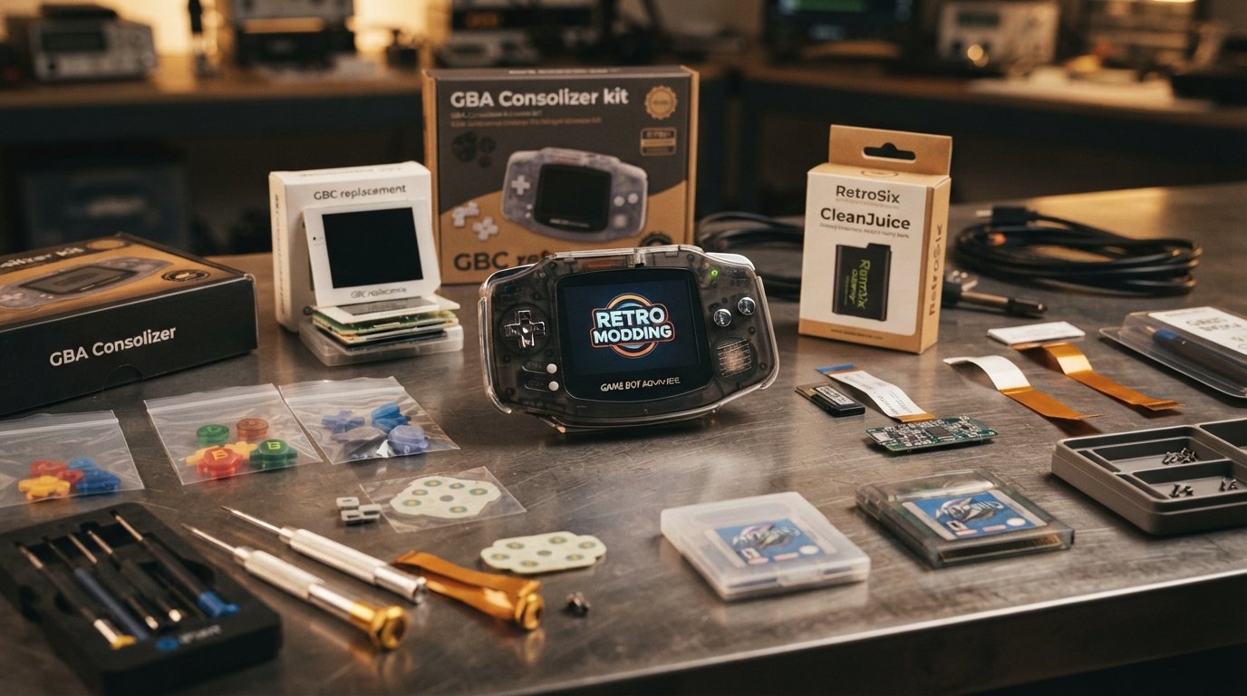 Átlátszó vagy színes ház Game Boy Advance SP konzolhoz, eredeti méretben
